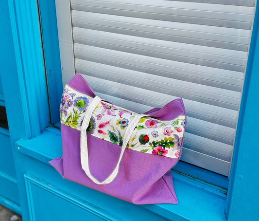 Small purple Arundel Gardens shopping bag