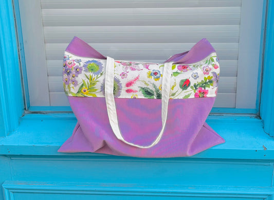 Small purple Arundel Gardens shopping bag
