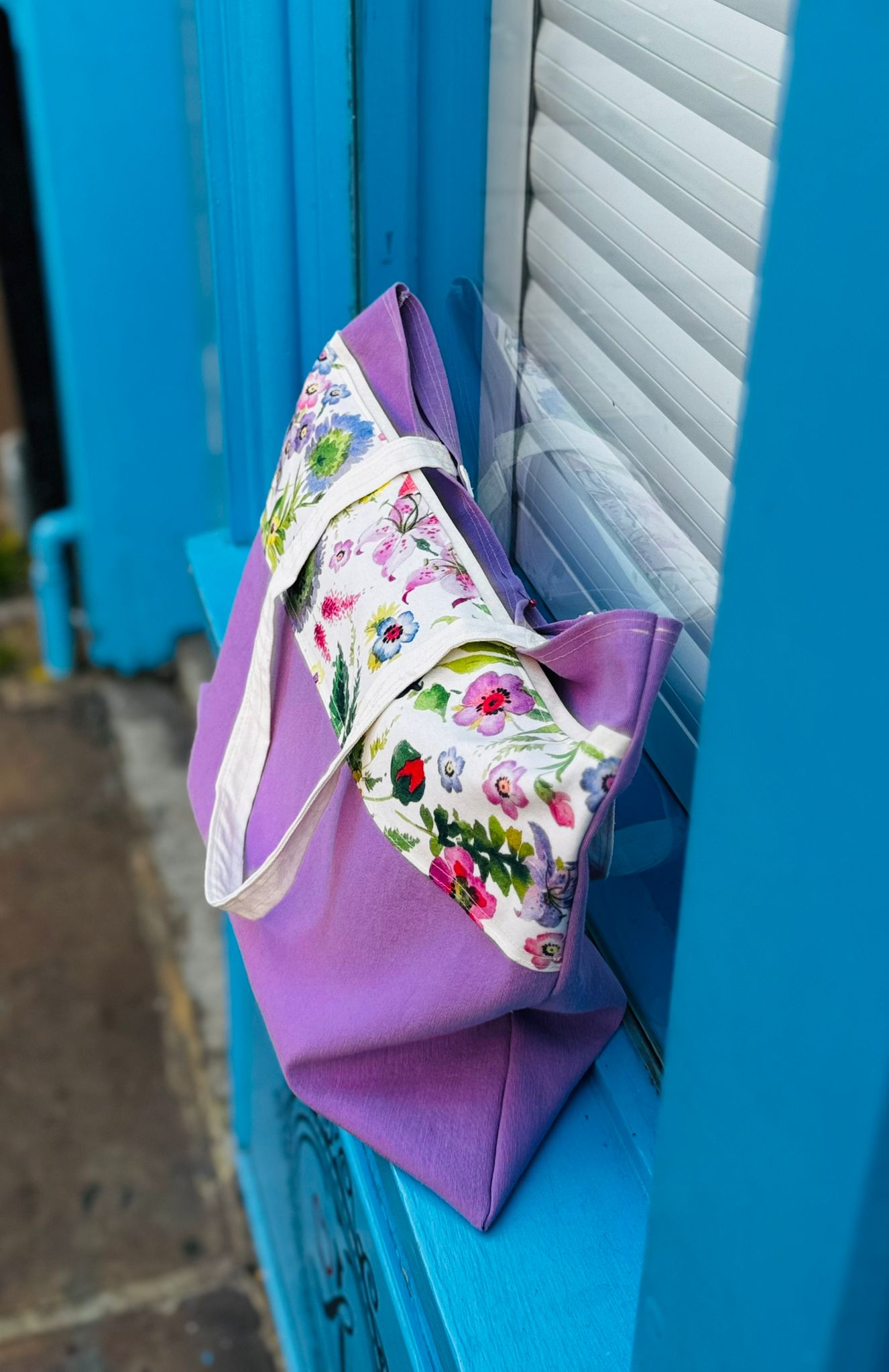 Small purple Arundel Gardens shopping bag