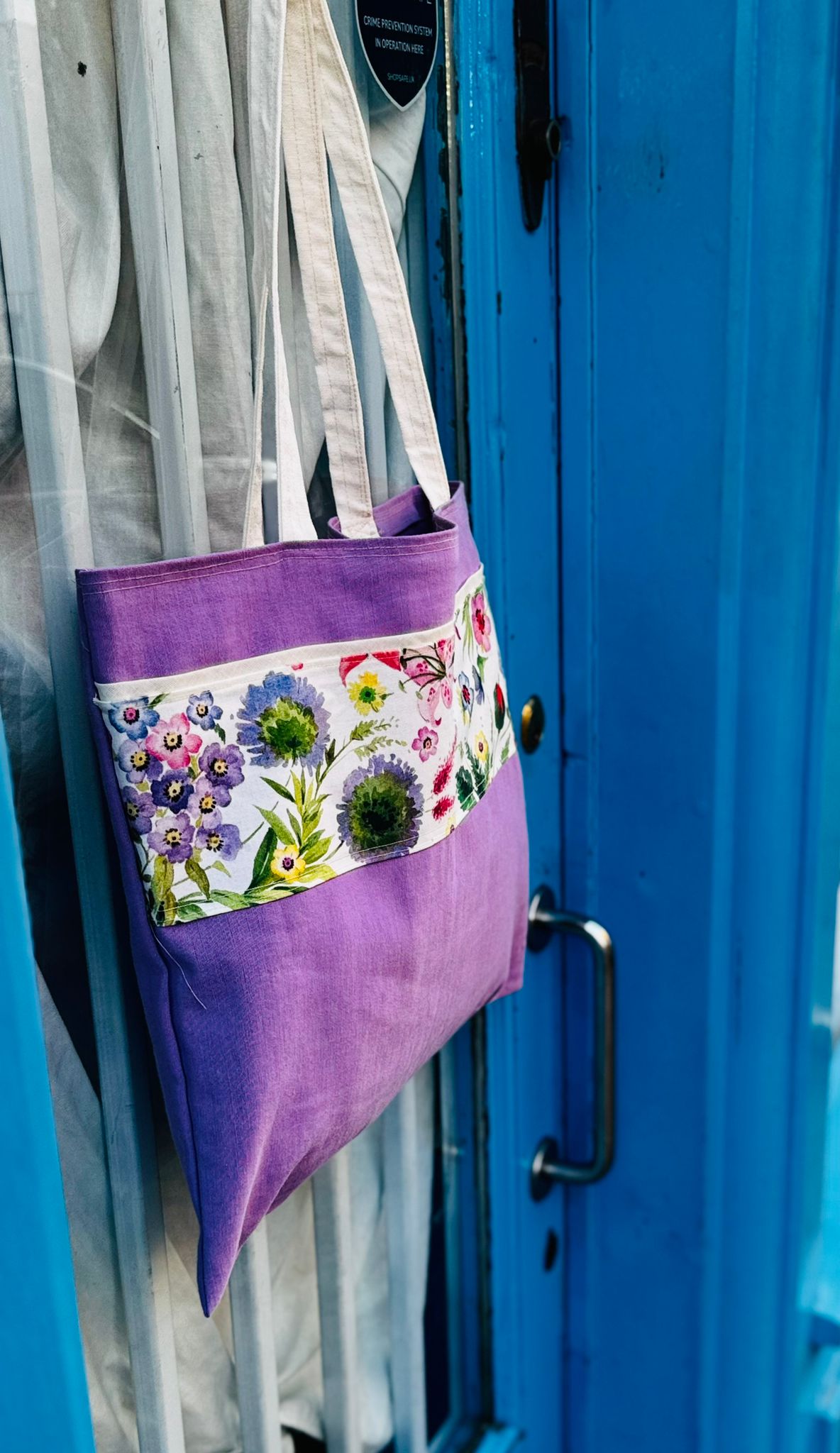 Small purple Arundel Gardens shopping bag